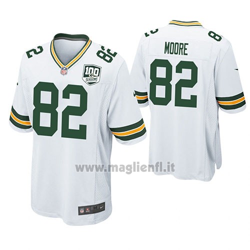 Maglia NFL Game Green Bay Packers J'mon Moore Bianco 100th Anniversary